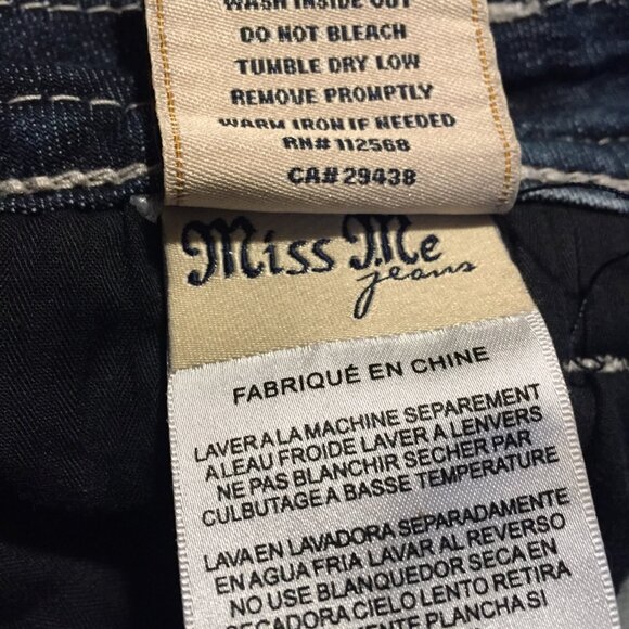 MISS ME EMBROIDERED RAW HEM JEANS SHORTS SIZE 30 - Picture 14 of 14